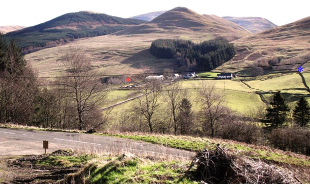 Selcoth Fish Farm and Broken Back from the A708.