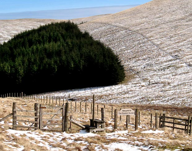 Where the Southern Upland Way enters Borders Region - between Capel Fell and Wind Fell.