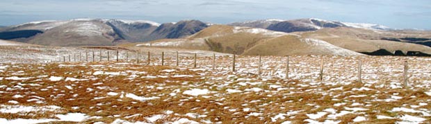 View of the Moffat Hills from Loch Fell - wide angle.