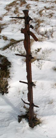 Old iron fence post.