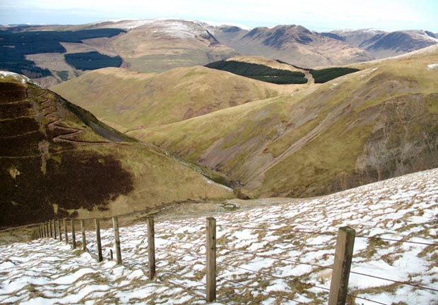 View taken while descending from West Knowe to the Southern Upland Way.