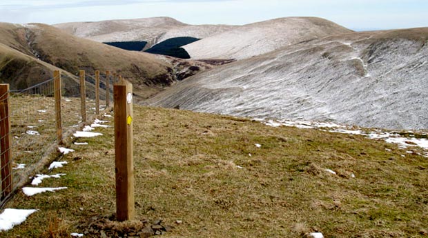 View through to Ettrick Pen from the top of Cat Shoulder.