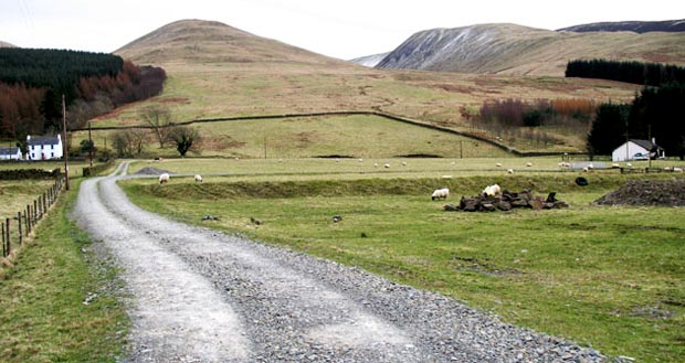 View of Broken Back, West Knowe and Crofthead from the road at Selcoth.