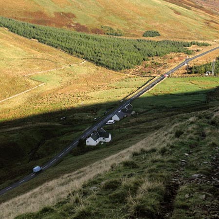 View of Birkhill cottage by the A708.