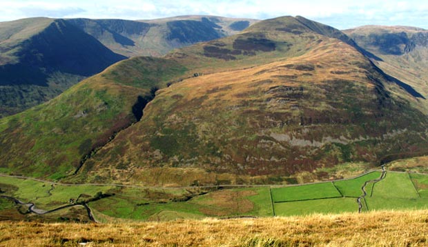 View of Saddle Yoke and other Moffat Hills from Bodesbeck Law.