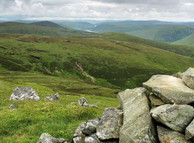 View through to the Megget reservoir and St Mary's Loch from Broad Law