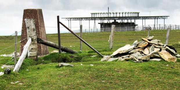 The aircraft tracking station on the top of Broad Law.