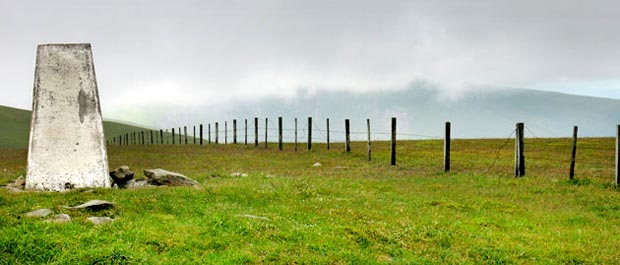 View from Dollar Law to Broad Law (in mist).