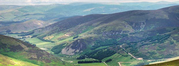 View of the valley of Manor Water from Dollar Law.