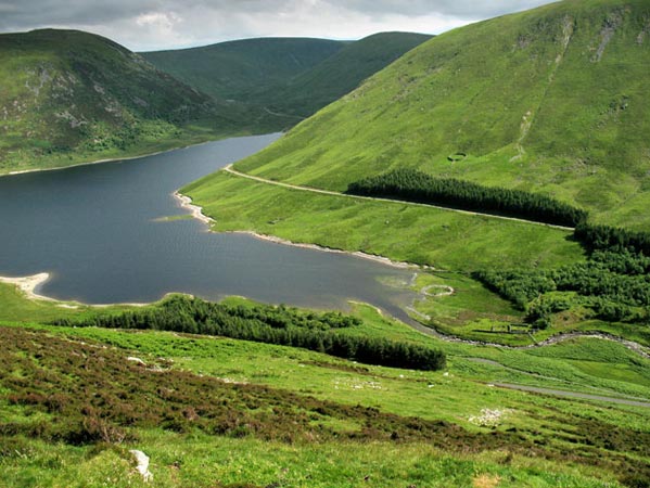 Megget reservoir and Dead for Cauld from Craig Head