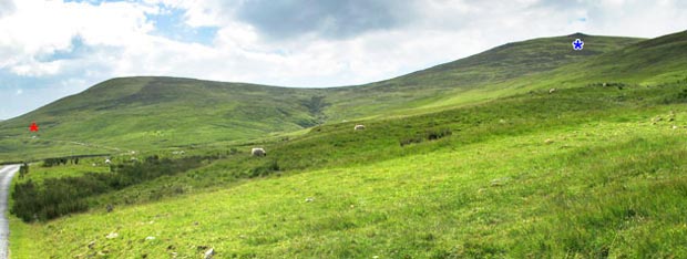 View of the early stages of the route as viewed from Megget Water valley.