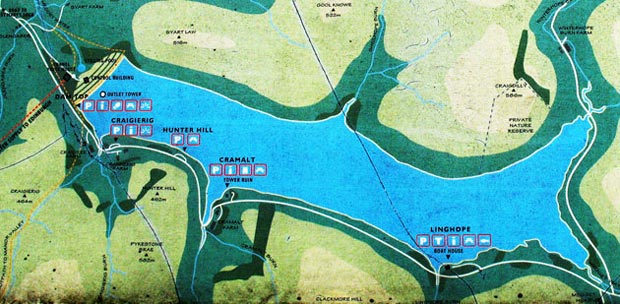 Map of Megget reservoir.