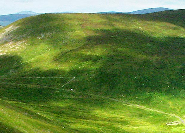 View of where the car is parked by the Megget Stane.