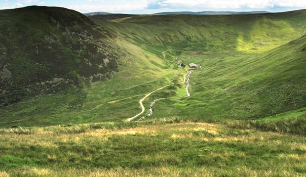 View of the valley of the Winterhope Burn from Dead for Cauld.