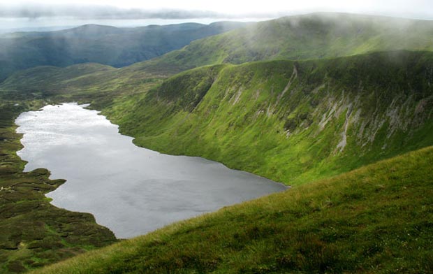 View of Loch Skene, Mid Craig and White Coomb from Lochcraig Head.