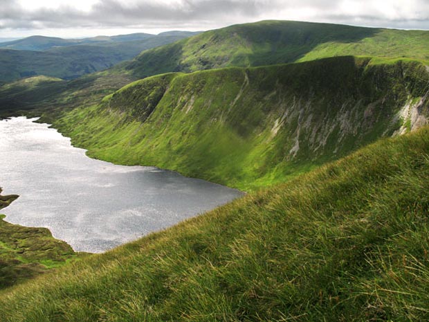 View of Loch Skene, Mid Craig and White Coomb from Lochcraig Head.