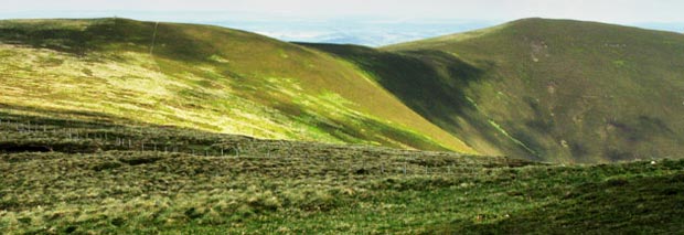 View of Cardon Hill from the top of Chapelgill Hill.