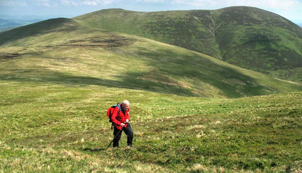 View back to King Bank Head and Chapelgill Hill from Culter Fell.