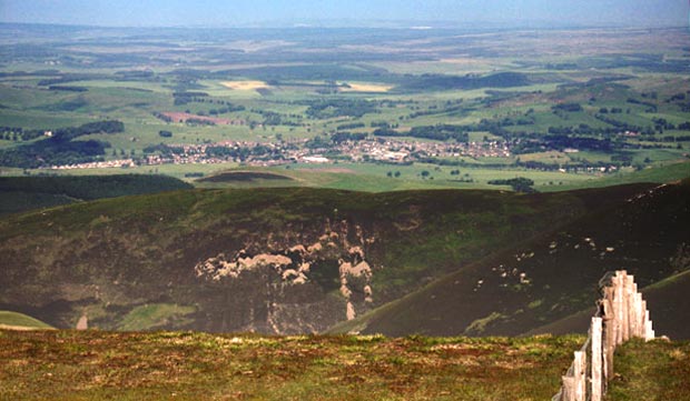 The town of Biggar from the top of Culter Fell.