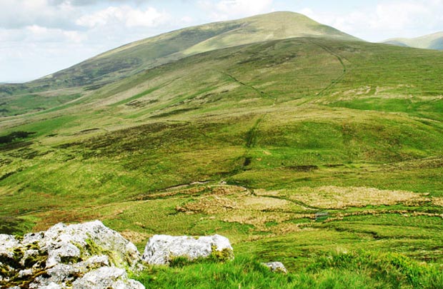 View of Culter Fell from ascent of Gathersnow Hill.