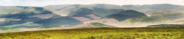 View of Talla and Fruid reservoirs from the top of Gathersnow Hill.