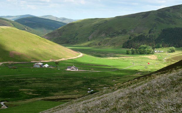 View of Holms Water valley from Glenlood Hill.