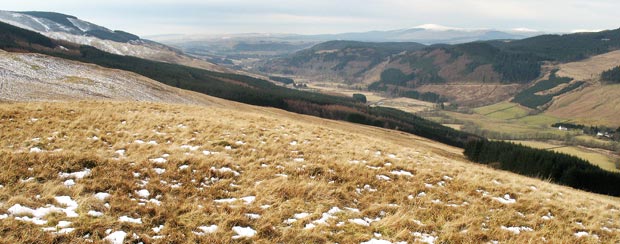 Looking down Moffatdale from Fauldside Hill