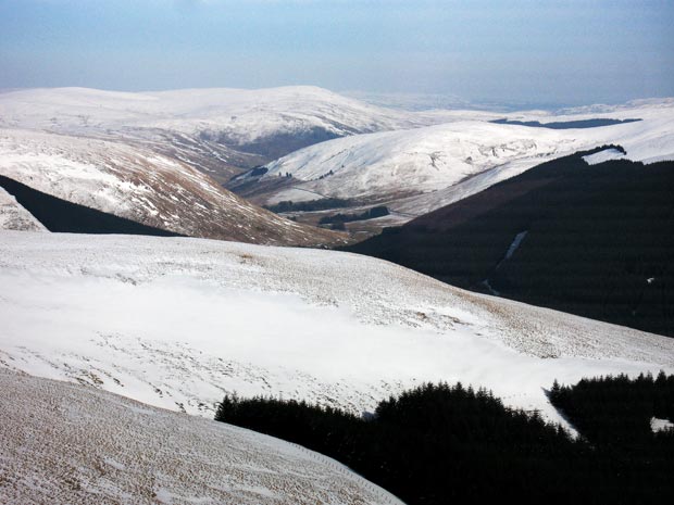 Looking into Ettrick Water valley  from Capel Fell 