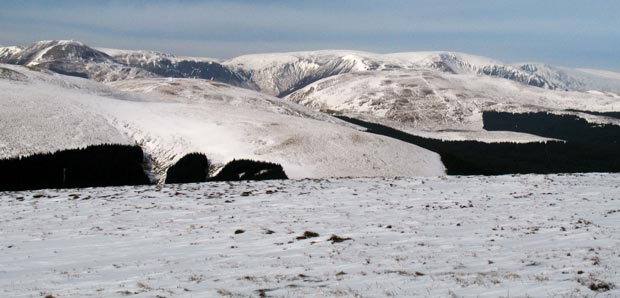 Bodesbeck Law and the Moffat Hills from the top of Wind Fell
