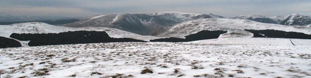 White Shank, Fauldside Hill and Bodesbeck Law from Ettrick Pen with the Moffat Hills beyond