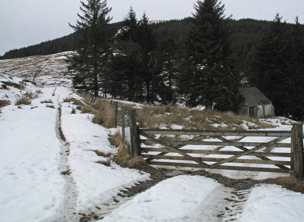 Where the route leaves the Southern Upland Way at Potburn and heads for Capplegill.