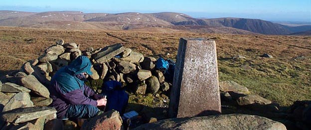 At the cairn on Hartfell looking south-east