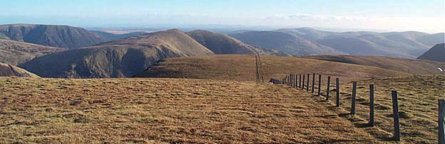 Heading for Arthur's Seat from the top of Hartfell.