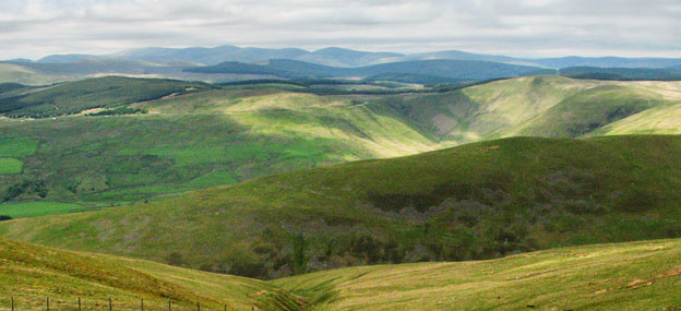 View of Devil's Beef Tub from Arthur's Seat.