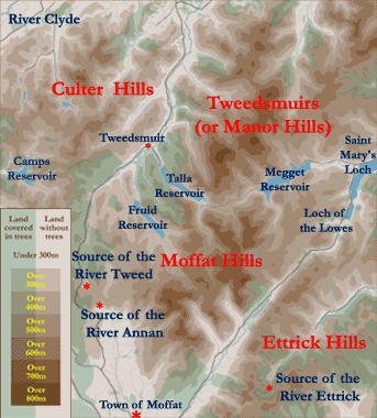 Map of West Borders Hills