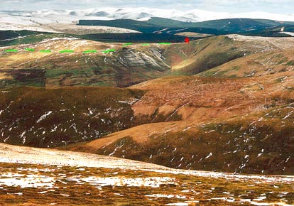 View towards the Devil's Beef Tub from Hartfell