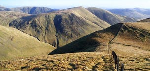 View of Saddle Yoke from above Hartfell Craig