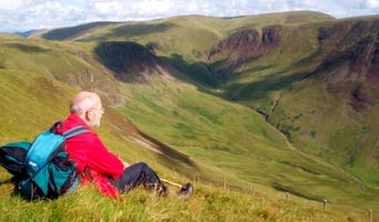 View of the top of the Black Hope Glen with Whirly Gill and White Coomb beyond