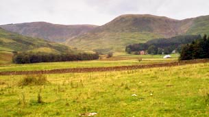 View towards Corehead from the valley of the River Annan