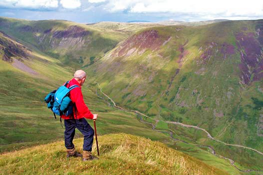 Top image gives the view looking up into Blakchope Glen and lower image looks down the glen