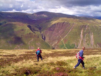 View of Grey Mare's Tail and Loch Skene from the Bodesbeck Ridge