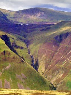 View of Grey Mare's Tail and Loch Skene from the Bodesbeck Ridge