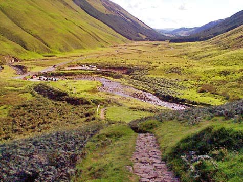 View down Moffat Dale as we start on the route to Loch Skene from the car park at Grey Mare's Tail