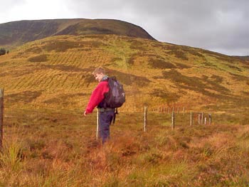 View back to White Coomb while heading for Grey Mare's Tail