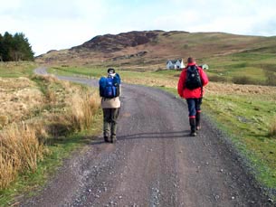 Walking up the farm road from Moffat Well