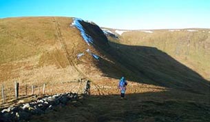 View heading down off the top of Falcon Craig into the Hass 'o the Red Roads