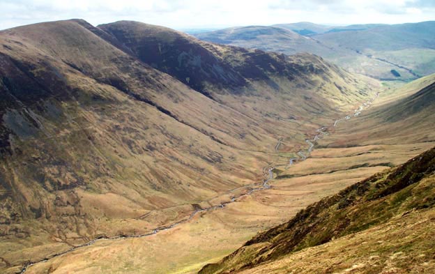 View into Blackhope Glen from near Hound Shoulder