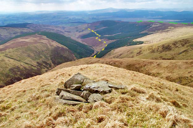 View of the route ahead from the top of Nether Coomb Craig