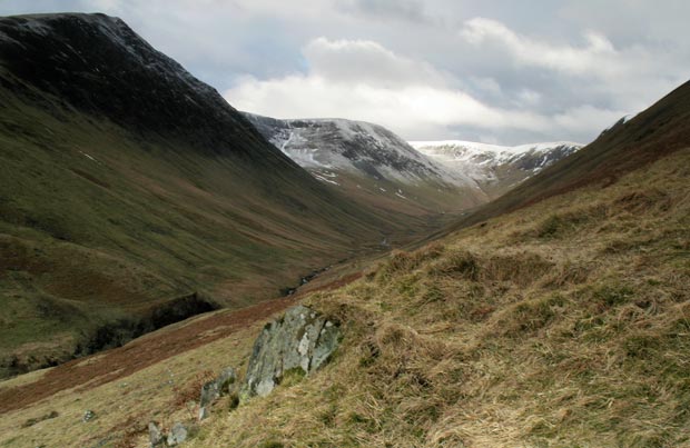 View up Blackhope Glen from the climb onto Saddle Yoke.