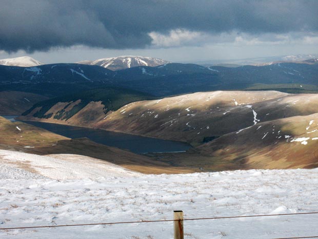 View of Fruid reservoir and the Culter hills from Hartfell Rig.
